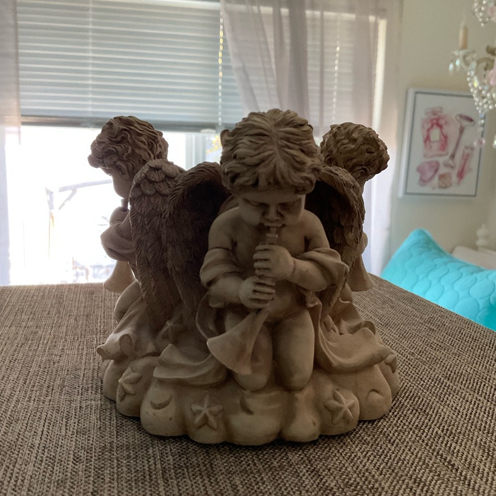 Vintage 1960 Chalkware Cherub Angel Figurine